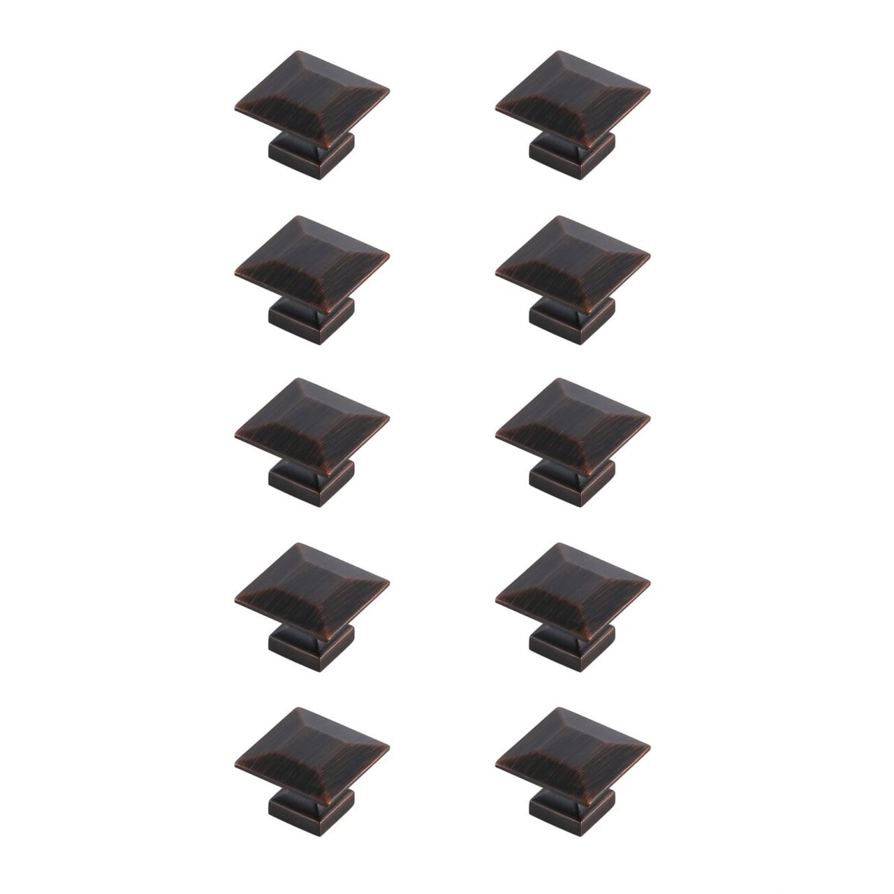 Cecil 1.3" Oil-rubbed Bronze Square Knob Multipack (Set of 10)
